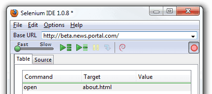 Selenium IDE Beta URL